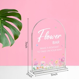 Flower Bar Sign Wedding Decor Bloom Bar Sign for Flower Bar Marriage Parties Anniversaries Reception Cafe Hotel Party Business Event 5X7 Inches