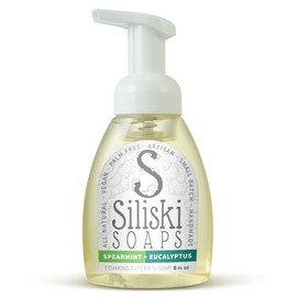 Simple Skincare by Siliski Foaming Glycerin Soap, All Natural, Vegan and Palm Free - Spearmint + Eucalyptus, 8 FL Oz