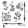 Rose Set Stencil - 26.5 x 26.5cm (L) - Reusable