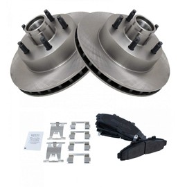 TRQ Front Brake Pad & Rotor Kit Brake Pads Brake Rotor Semi-Metallic Compatible with 1995-1997 Ford Ranger Mazda B2300 1995-1996 B3000 B4000