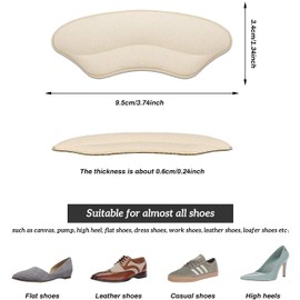 Heel Grips Liner Cushions Inserts for Loose Shoes, Pads Snugs for Shoe Too Big Men Women, Filler Improved Shoe Fit and Comfort, Prevent Heel Slip and Blister (4 Pairs) (Black)