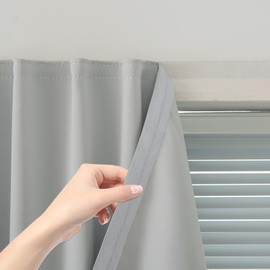 Sovtfides self Adhesive Curtains Portable Blackout Curtain Simple and Easy to Install Bedroom Window Thermal Lnsulated Kitchen Room Darkening Black Small Drapes, 35" W X 79" L, White, 1 Panel