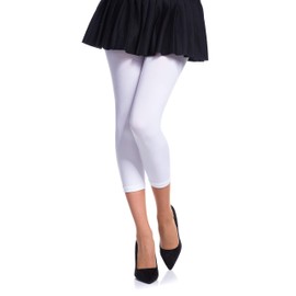 Romartex Women's Microfibre Capri Leggings 60 Denier - White 60 DEN, size: m-l