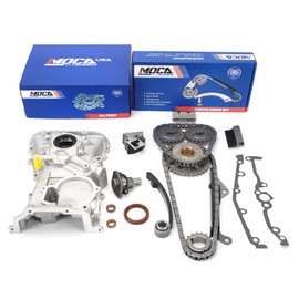 MOCA Engine Timing Chain Kit & Oil Pump Fit 1991-1999 for NISSAN Sentra 200SX NX 1.6L L4 DOHC 16V GA16DE Code # 9-4174S