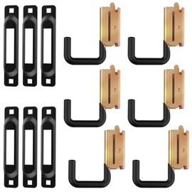 Eegoowa E Track J Hooks Heavy Duty E Track X Track Steel Hanger, Spring Fitting E Track Accessories for Enclosed Trailer (6PCS E Track J Hooks+6PCS J Hooks Slot)