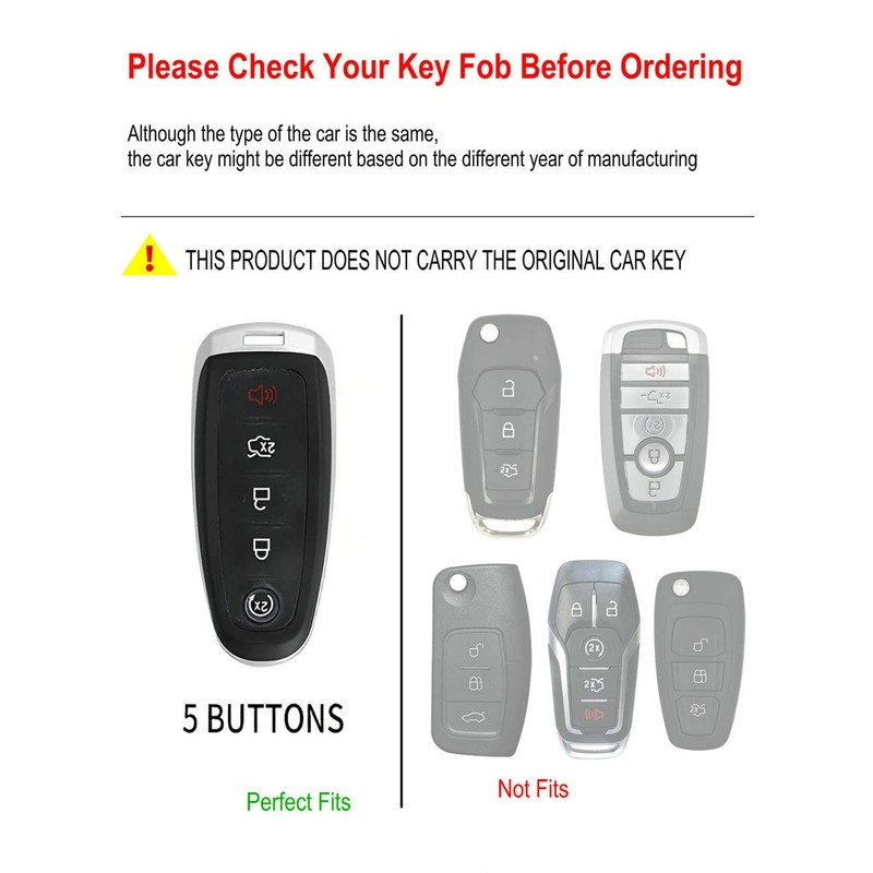 YONUFI for Ford Key Fob Cover Case, Metal Shell Car