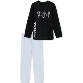 In One Clothing - Boys Long Pyjamas Soft Single Jersey 100% Cotton, Black - Three Players