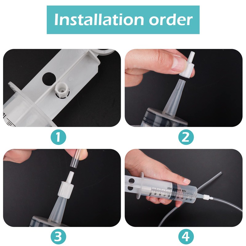 100ml/150ml Syringe with 2Pcs 100cm Tube, Large Plastic Measuring Syringe