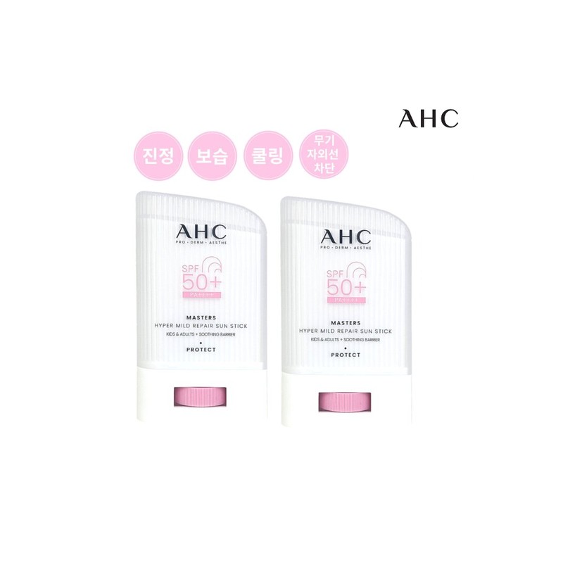 AHC 2025년 최신제조 AHC 내추럴 퍼펙션 더블쉴드 선스틱 22g 2개