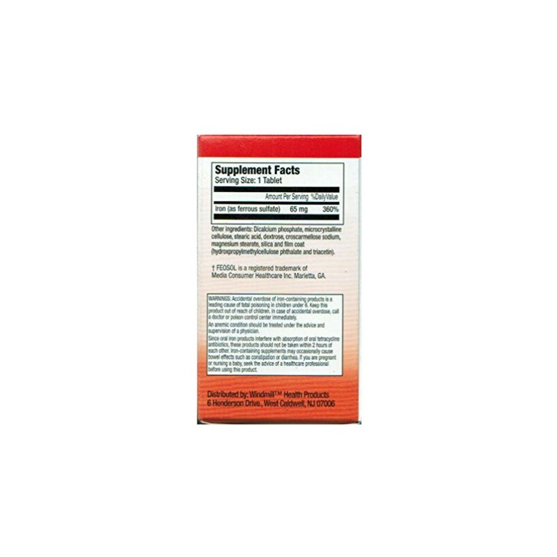 FE Tabs Ferrous Sulfate 65mg 100 ct
