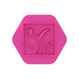 LissieLou Mini Easter Bunny and Chick in Frame Cookie Stamp Easter Icing Fondant Embosser - Light Pink