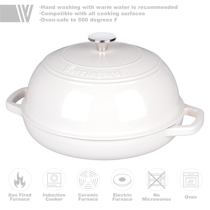 VORRINGARD Enameled Cast Iron Dutch Oven Pot with Lid, Bread