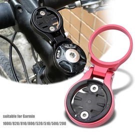 Nikou Bicycle Computer Mount - Aluminum Alloy Cycling Odometer Expansion Bracket Bicycle Computer Holder (Color : Red-for Garmin)