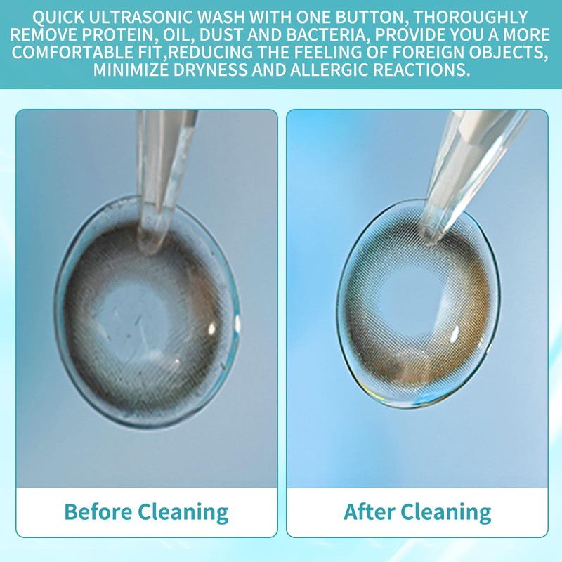 LADYPONYCSC Contact Lens Cleaner Machine, Portable Ultrasonic Soft & Colored