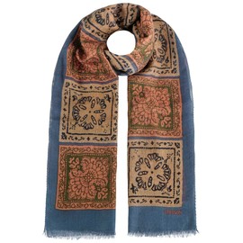 Stetson Lorava Wool Summer Scarf Wool Scarf Women / Men with Fringes Spring Summer Spring Summer, blue-green