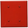 Leviton 2-Gang Blank Wallplate, Standard Size, Thermoplastic Nylon, 80734-R, Red
