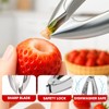 Strawberry Huller, 304 Food-Grade Stainless Steel Stem Remover with Safety
