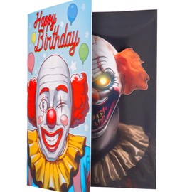 Joyadora Scary Prank Birthday Card - Funny Horror Clown Prank Happy Birthday Card for Men, Women, and Kids - Jump Scare for All Ages