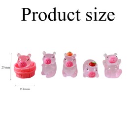 GETFACAI 24PCS Capybara Resin Animals, Resin Animals Capybara, Mini Capybara, Miniature Animal Figurines For Home Decor, for Gifts, DIY, Perfect For Shelves, Desks, Potted Plants