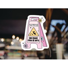 Funny Warning Sticker - Caution You Might Fall in Love Sign Cute Decal for Laptops Water Bottles Journals Gifts 5-inch 2-Pack Stickers CCSTICKER01643