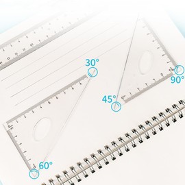 Straight Ruler Triangle Ruler Square Set, 30/60 and 45/90 Degrees,Set of 4