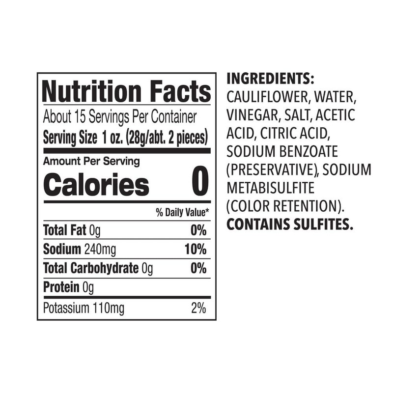 DeLallo Mild Pickled Cauliflower in Tangy Vinegar Brine, Crispy Crunch