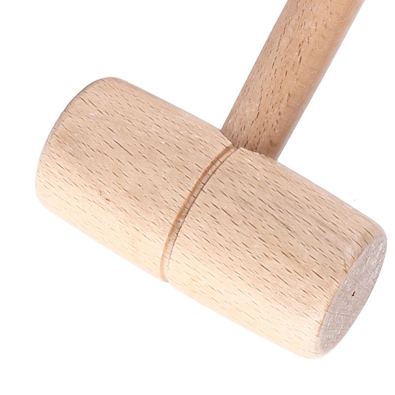 Wooden Mallet, Comfortable Shape Solid Beech Wood Round Head Hand