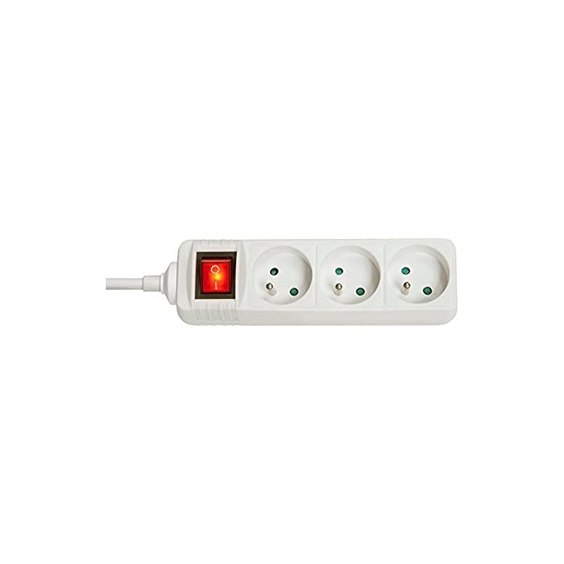 LINDY 73124 3-Way Schuko Power Strip for France with Switch,