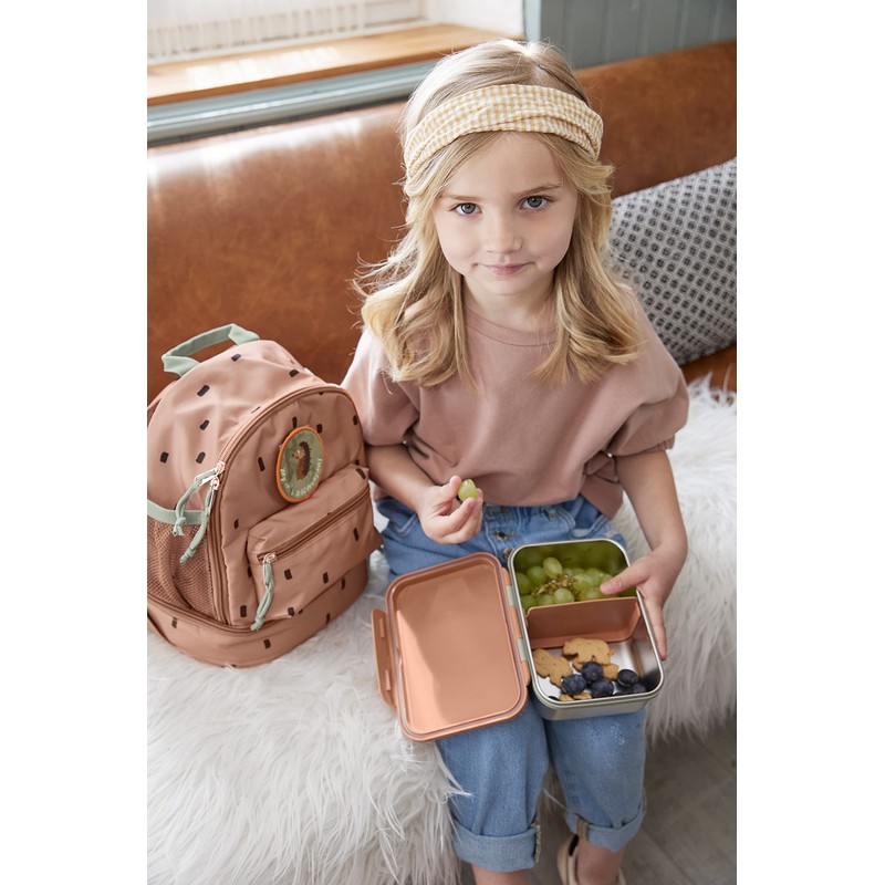 LÄSSIG Kinder Brotdose Edelstahl Lunchbox Frühstücksbox Nachhaltig Kindergarten Schule/Happy prints