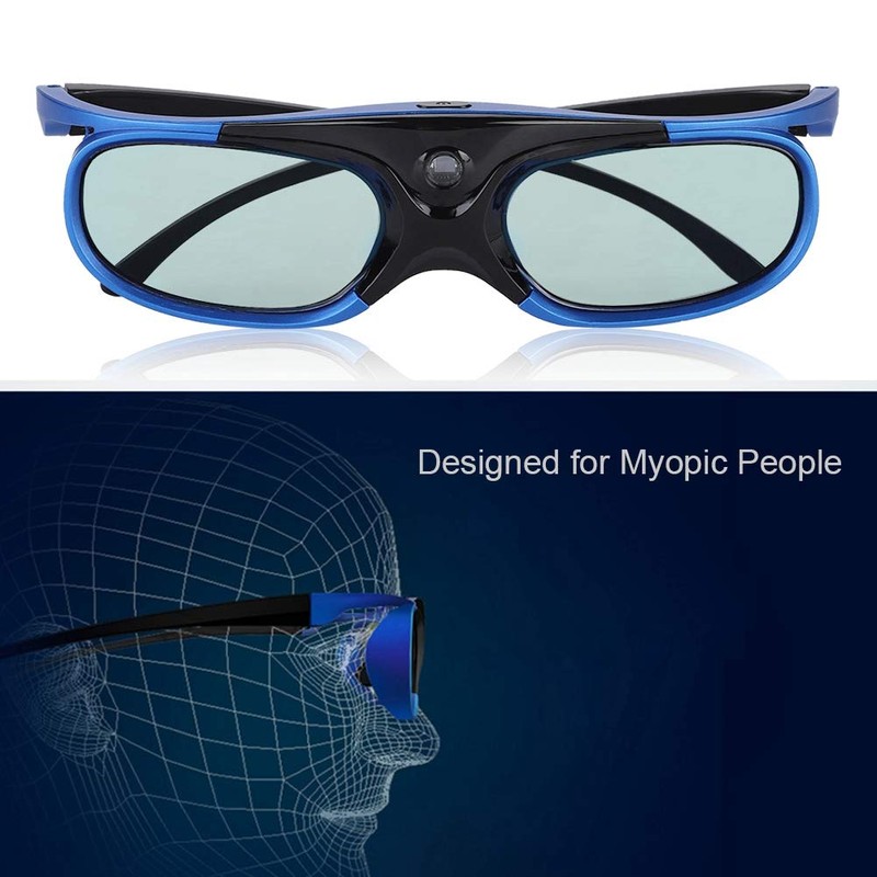 Oumij1 Lente HD Gafas 3D Tipo de Obturador Activo Universal