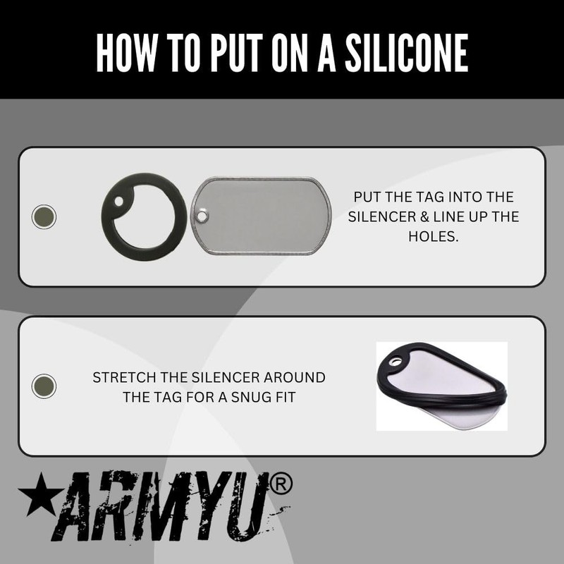 ARMYU Military Dog Tag Silencers Round Silicone Rubbers Set (Purple)