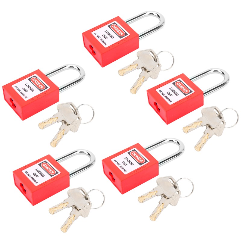 5 Sets 38mm Lockout Lock Insulation LOTO Nylon PA Steel