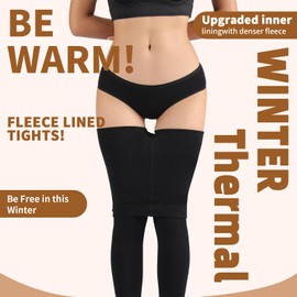 DancMolly Opaque Fleece Lined Tights for Women, High Waist Warm Winter Thermal Control Top Pantyhose