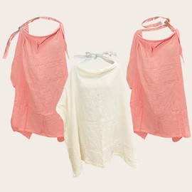 Generic Nursing Cover and Absorbent Pads Set for Discreet Breastfeeding, Avoid Leaks (pink)