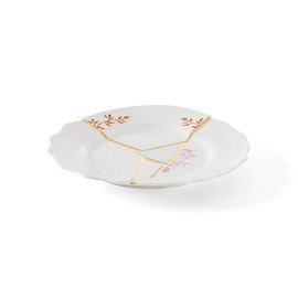 Seletti Kintsugi Teller für Obst aus Porzellan und 24 Karat Gold mod.1