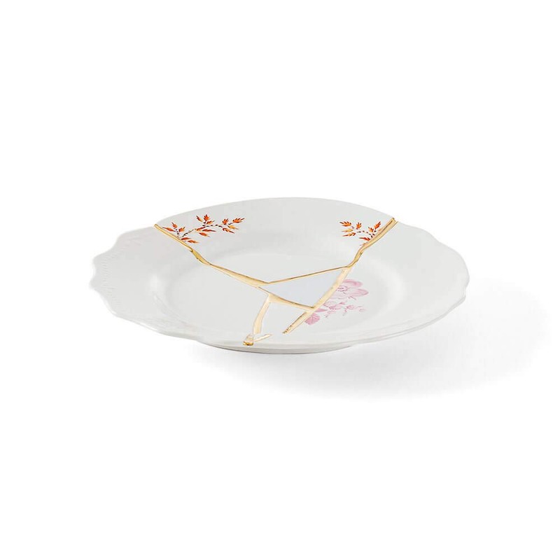 Seletti Kintsugi Teller für Obst aus Porzellan und 24 Karat