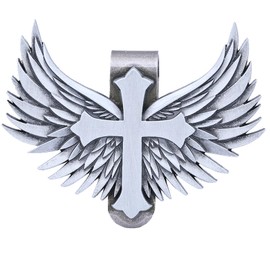 TEWAFOS Guardian Angel Visor Clip - Guardian Angel Visor Clips for Cars,Stainless Steel Wings Cross Sunshade Clip Driver Gift
