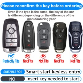 Tukellen for Ford Leather Key Fob Cover with Keychain Compatible with Ford Explorer Mustang Fusion Escape F150 F250 F350 F450 F550 Edge-Brown