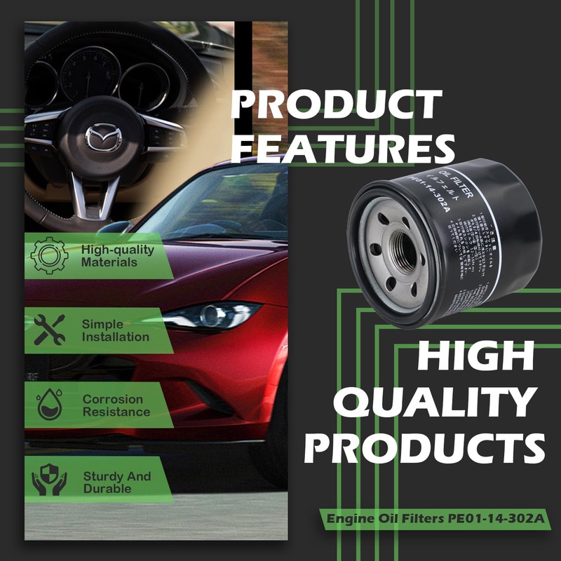 Kefly PE01-14-302A Engine Oil Filters Fits for Mazda 3 6