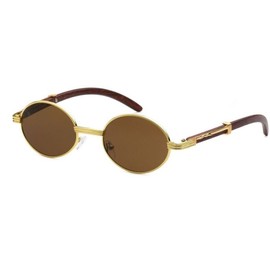 Retro Oval 90s Metal Sunglasses for Men 2025 Trendy Chic Narrow Gold Buffs Style