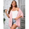AusLook Women's Plus Size Lightweight Cardigan Open Front Short Sleeve