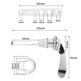 MEDILOE SY7008 Toilet Flush Handle, Alloy Split Toilet Handle Replacement Flush Lever Kit Traditional Victorian Style Toilet Chrome Plated Handle for Toilet WC Cistern Tank