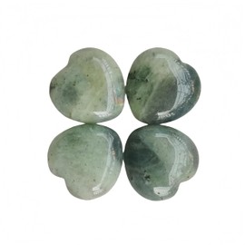 Sunshcat 4 Pcs Natural Moonstone Pocket Palm Thumb Crystal Heart Love Worry Stones,1 Inches Reiki Balancing Crystal and Healing Stones