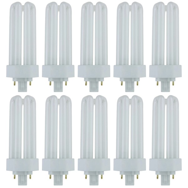 Sunlite 10Pack CFL Triple U-Shaped Twin Tube, 3000K, PLT 4-Pin,