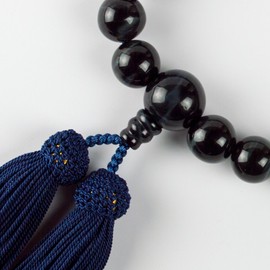 Sato Funeral Blue Tiger Eye Stone (Tiger Eye), 22 Beads, Men's, Can be Used in All Sect Buddhism, Made in Kyoto, Includes Carrying Pouch, Prayer Bead Sleep Case Included, 1 Year Rosary Repair Guarantee