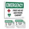 First Aid Kit AED Inside Cabinet With Symbol OSHA Emergency