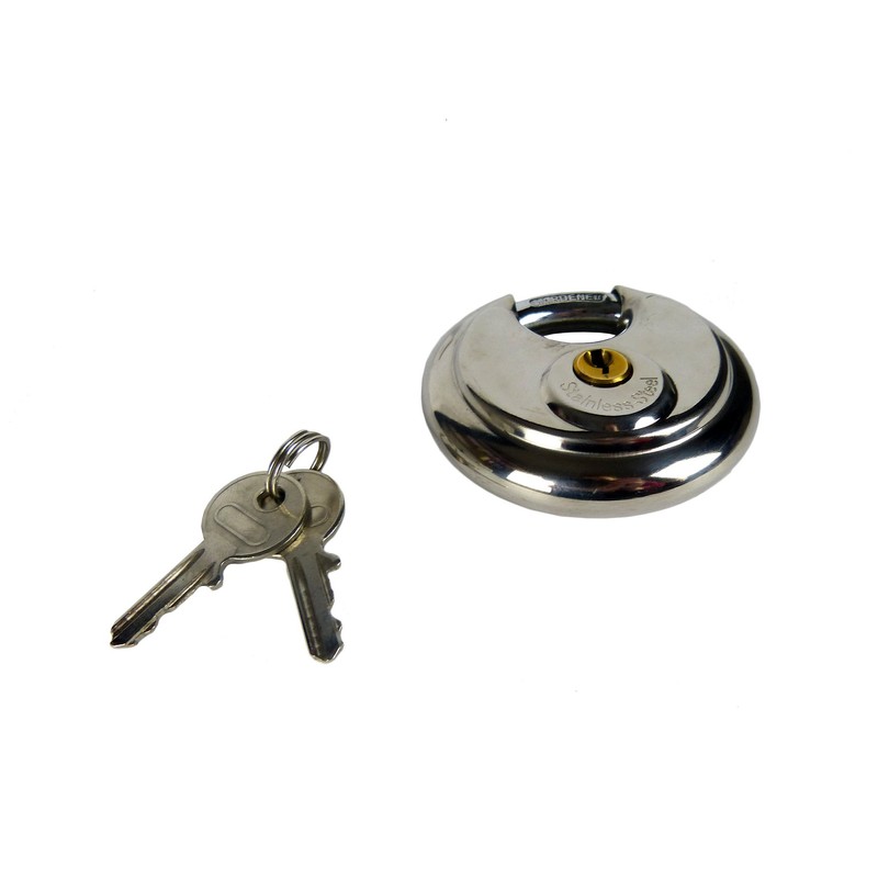 Round Discus Padlock 2 Keys 70mm Disc Heavy Duty Outdoor