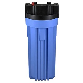Pentair Pentek 150067 Traditional Standard Filter Housing, 3/4" NPT 10 Opaque Water Filter Housing with Cap and Pressure Relief Button, 10-Inch, Black/Blue