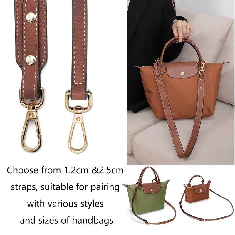 Bag Strap Leather Bag Strap Handle Black Gold Leather Strap