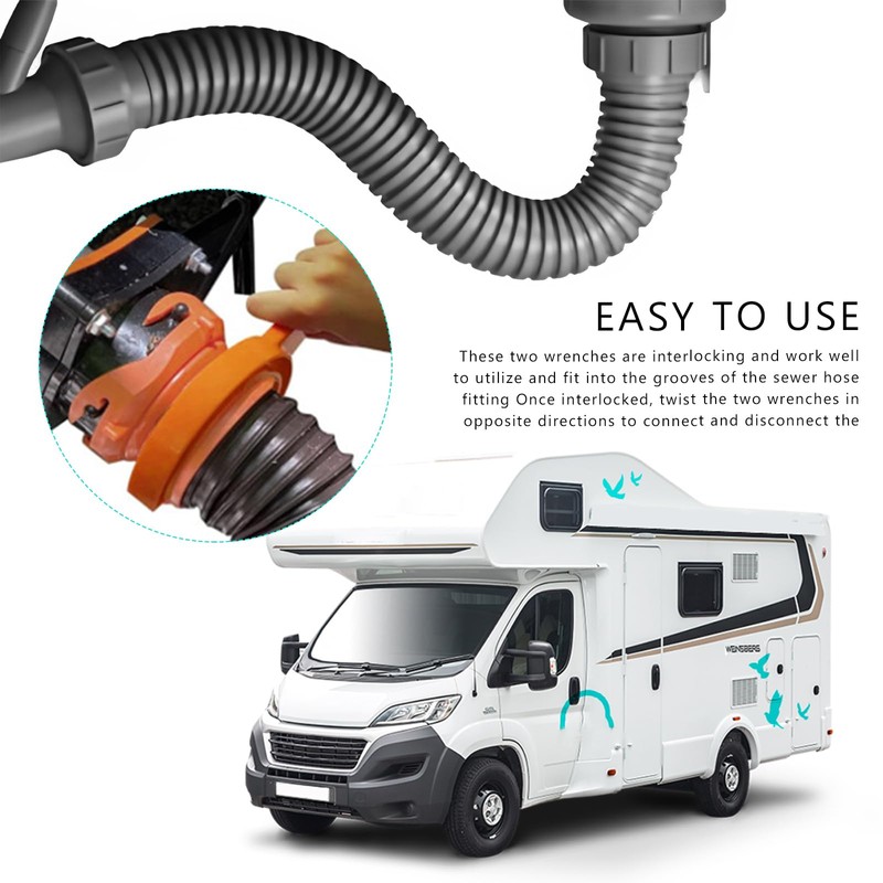 NYTKL 2 PCS RV Sewer Hose Wrench, Multi-Purpose Camper Sewer